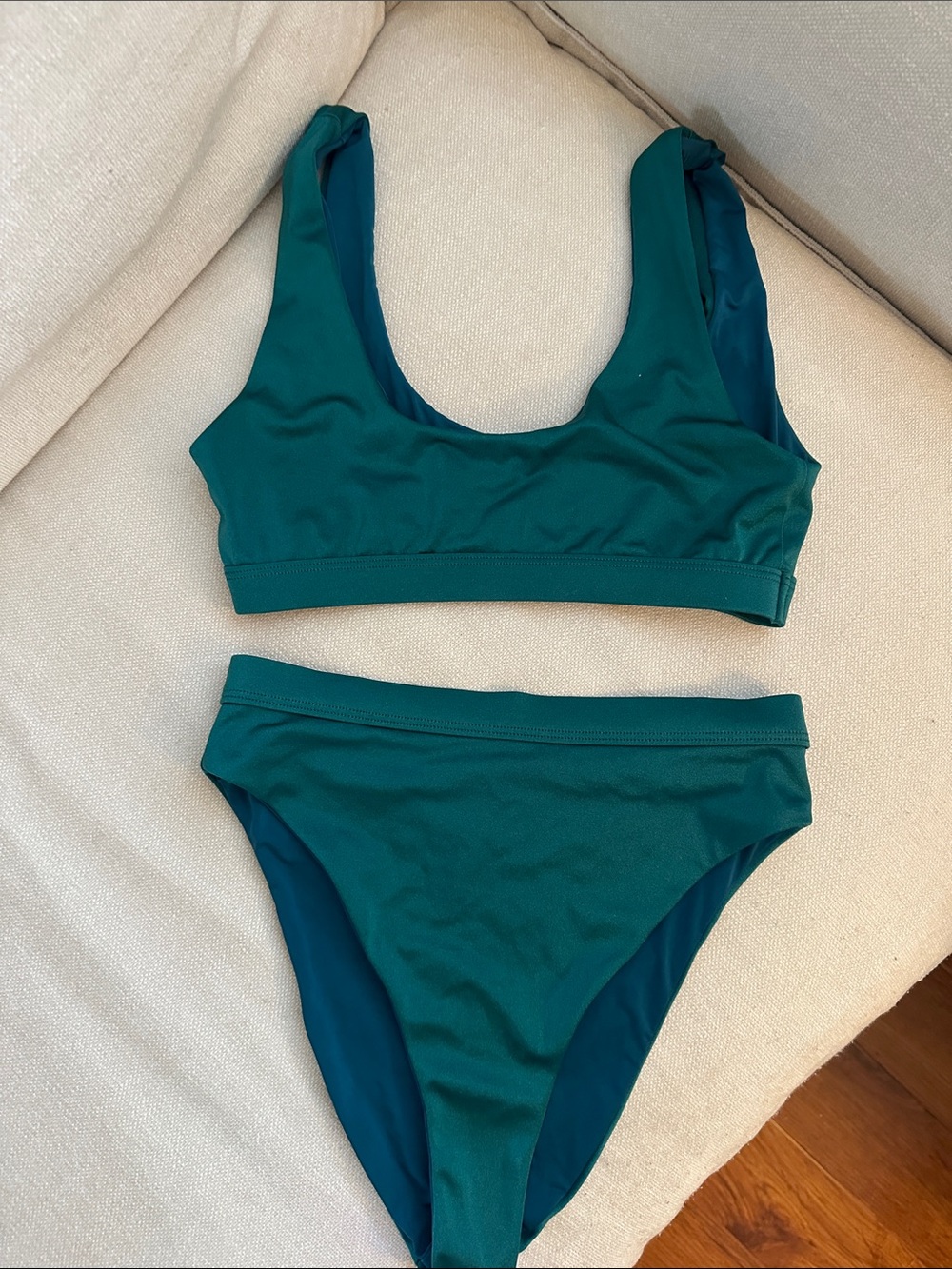 Fashion Nova Teal Scoop Bikini Set - Teal Green